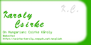karoly csirke business card